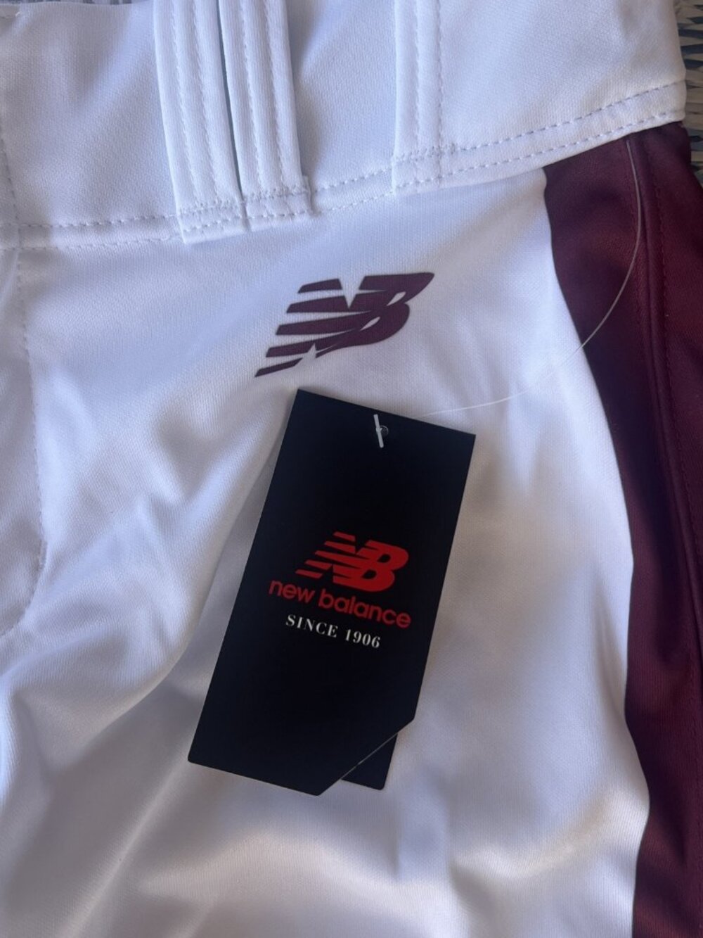 Balance Baseball Size Medium Men Stripes On Cuff Pants Open Maroon Side New - Picture 2 of 5